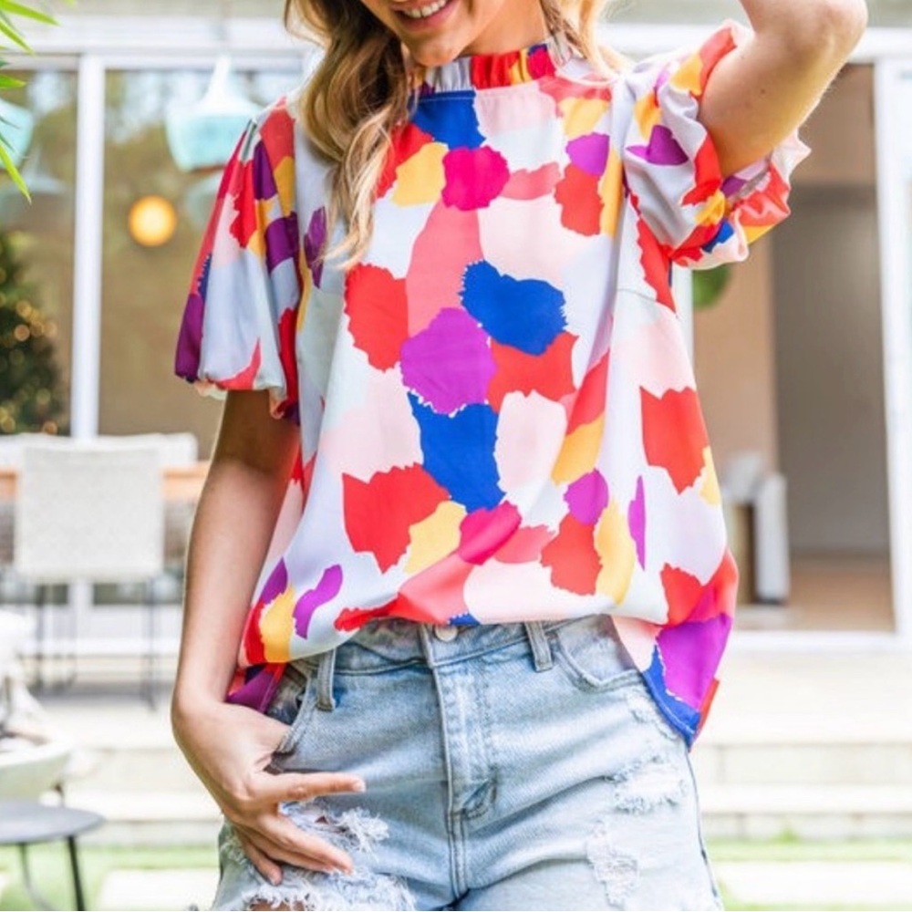 JODIFL Multicolor Abstract Blouse